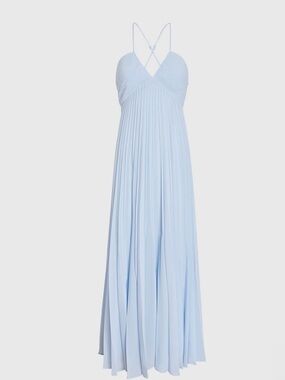 Pleated Tie Back Maxi Dress